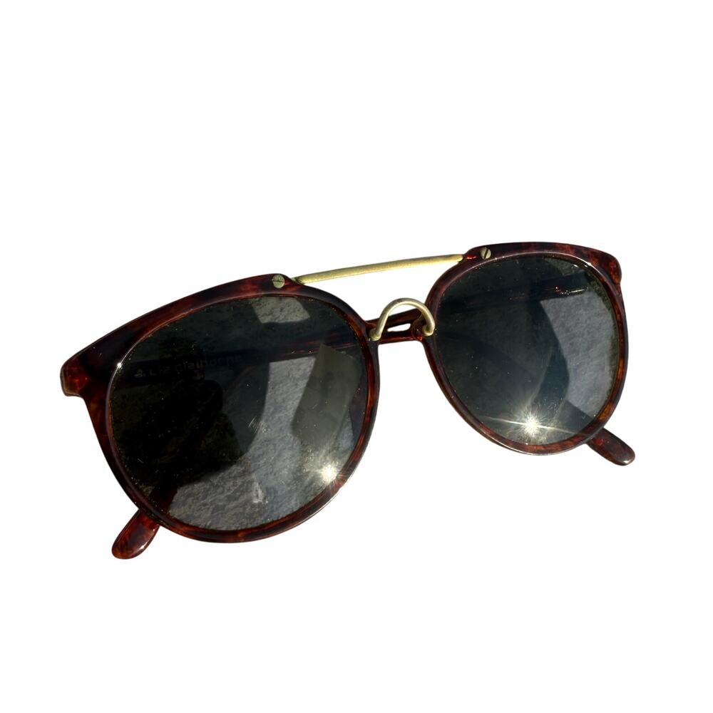 Vintage Liz Claiborne Women's Cat Eye double bridge Sunglasses Tortoise Shell